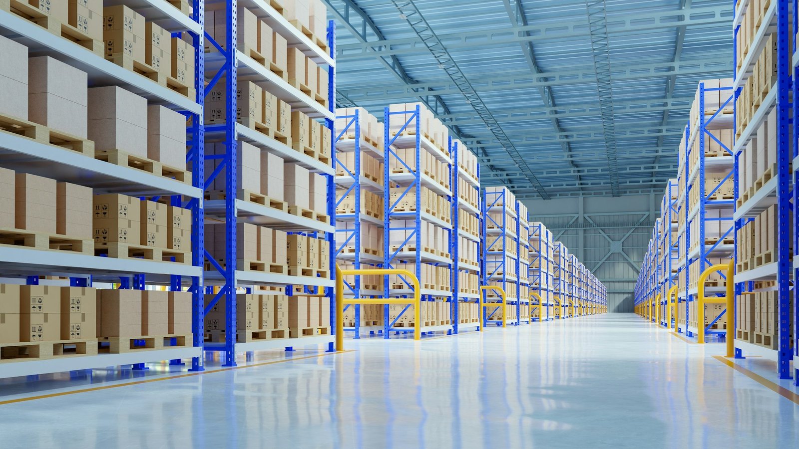 empty warehouse in logistic center warehouse for storage and distribution centers